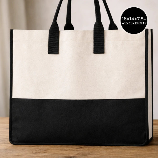 Elite Canvas Tote Bag – Beach, Travel & Shopping Bag with Pocket, 100% Cotton - Pamusan.com