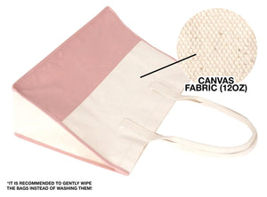 Elite Large Canvas Tote Bag – Pink Shopping & Beach Bag with Pocket, Durable 390gsm Cotton - Pamusan.com