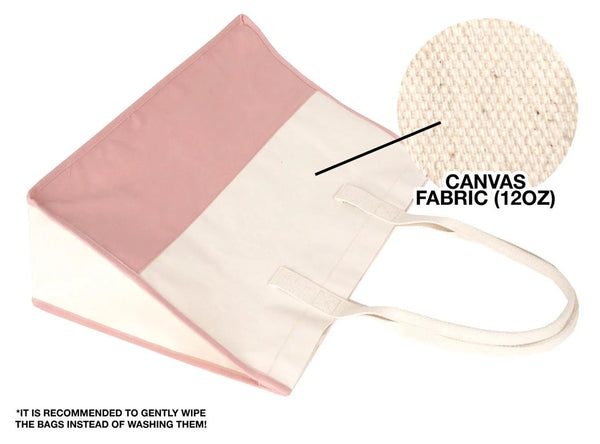 Elite Large Canvas Tote Bag – Pink Shopping & Beach Bag with Pocket, Durable 390gsm Cotton - Pamusan.com