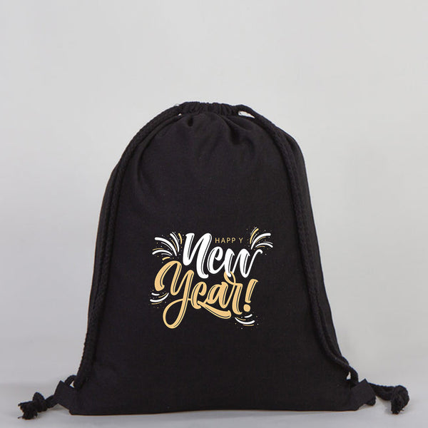 Drawstring Bags / Backpacks Black  14" W x 16" H  (35x40 cm)  - Customize