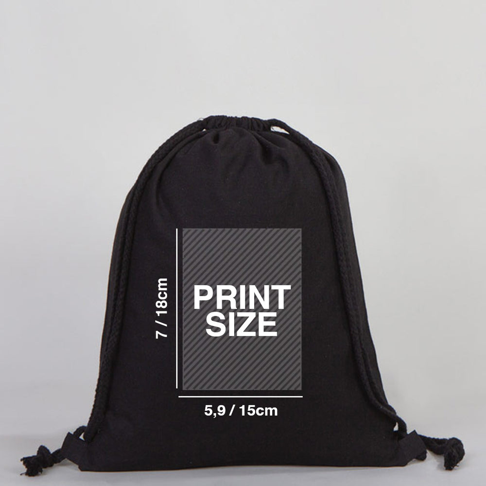 Drawstring Bags / Backpacks Black  14" W x 16" H  (35x40 cm)  - Customize