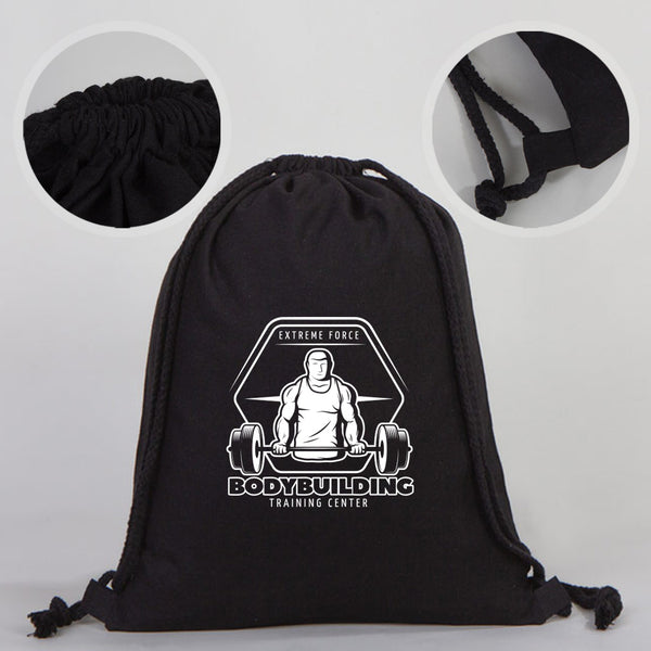 Drawstring Bags / Backpacks Black  14" W x 16" H  (35x40 cm)  - Customize