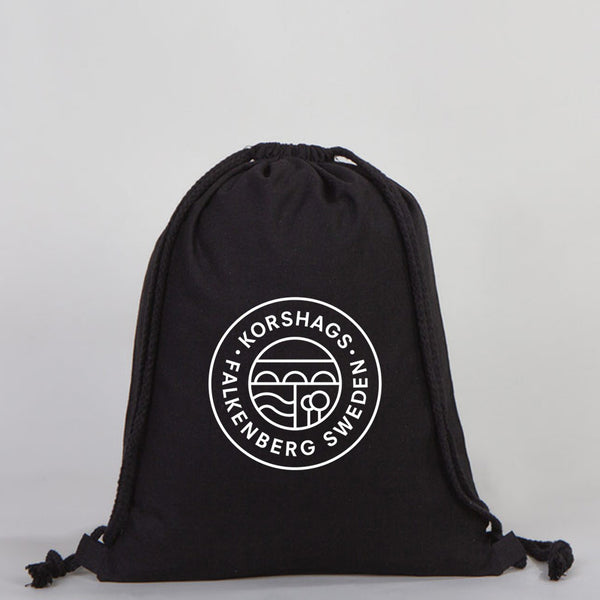 Drawstring Bags / Backpacks Black  14" W x 16" H  (35x40 cm)  - Customize