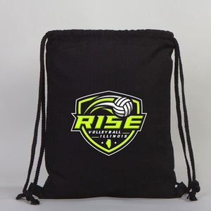 Drawstring Bags / Backpacks Black  14" W x 16" H  (35x40 cm)  - Customize