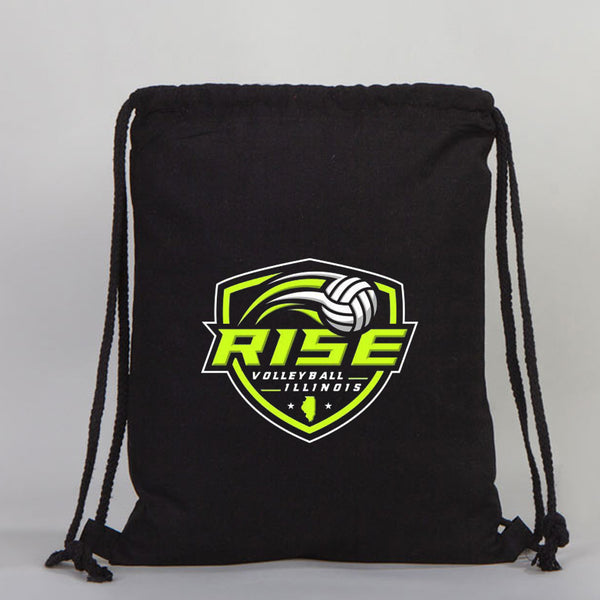 Drawstring Bags / Backpacks Black  14" W x 16" H  (35x40 cm)  - Customize