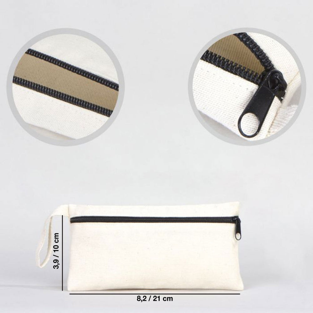 Fabric Pencil Case 8" W x 4" H (21x10 cm) - Front Zippered