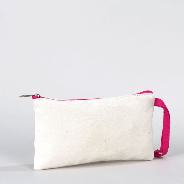 Fabric Pencil Case – 8"x4" Fuchsia Zippered Cotton Pouch (Blank) - Pamusan.com
