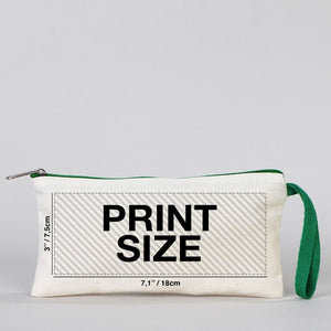 Fabric Pencil Case – 8"x4" Green Zippered (Customizable) - Pamusan.com
