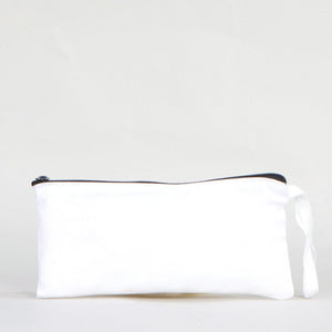 Fabric Pencil Case – 8"x4" White Cotton Zippered Pencil Pouch - Pamusan.com