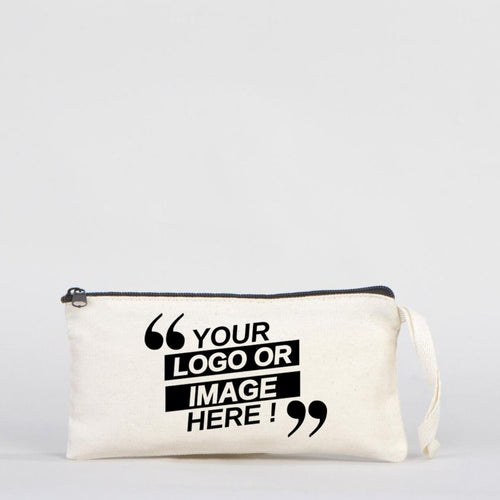 Fabric Pencil Case Makeup Bag - 8" W x 4" H (21x10 cm) -  (Customize)