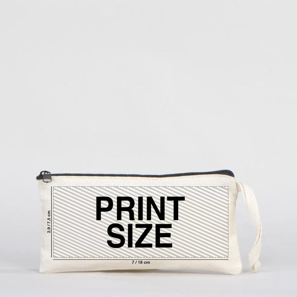 Fabric Pencil Case Makeup Bag - 8" W x 4" H (21x10 cm) -  (Customize)