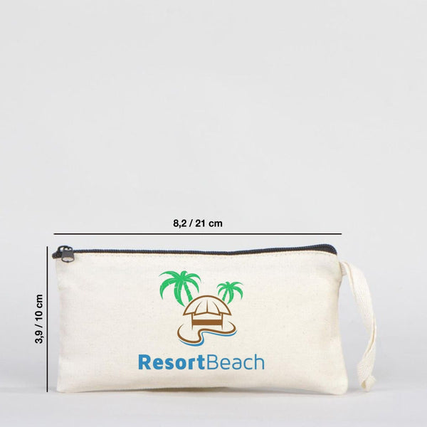Fabric Pencil Case Makeup Bag - 8" W x 4" H (21x10 cm) -  (Customize)