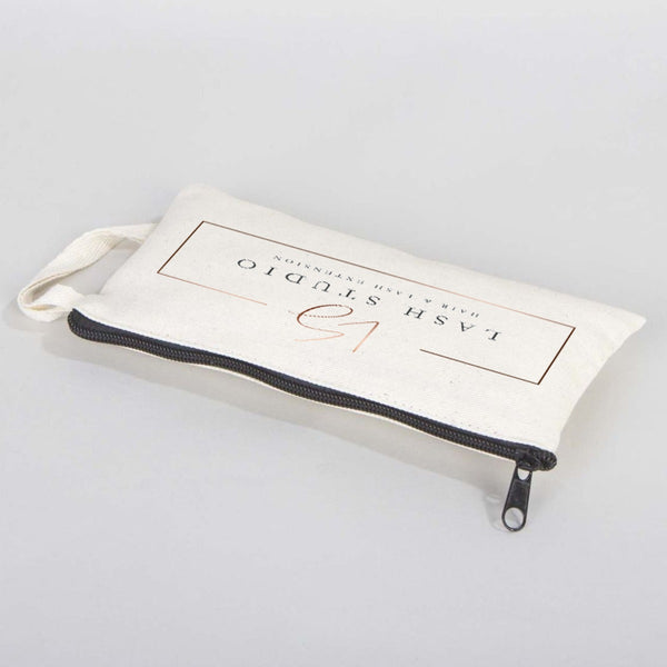 Fabric Pencil Case Makeup Bag - 8" W x 4" H (21x10 cm) -  (Customize)