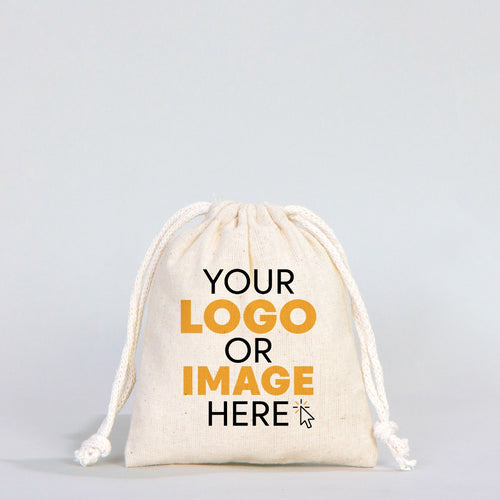 Fabric Pouch  4" W x 5" H (10 cm x 13 cm)  -  (Customize)