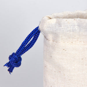 Fabric Pouch  4" W x 5" H (10 cm x 13 cm)  - Dark Blue Handle (Customize)
