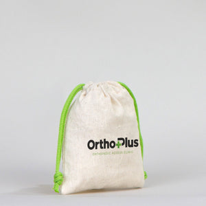 Fabric Pouch 4" W x 5" H (10 cm x 13 cm) - Green Handle (Customize)