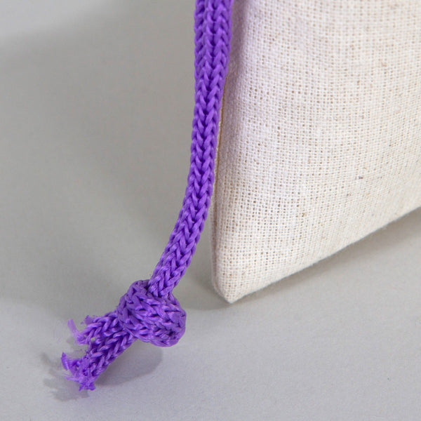 Fabric Pouch 4" W x 5" H (10 cm x 13 cm)  -  Purple Handle (Customize)