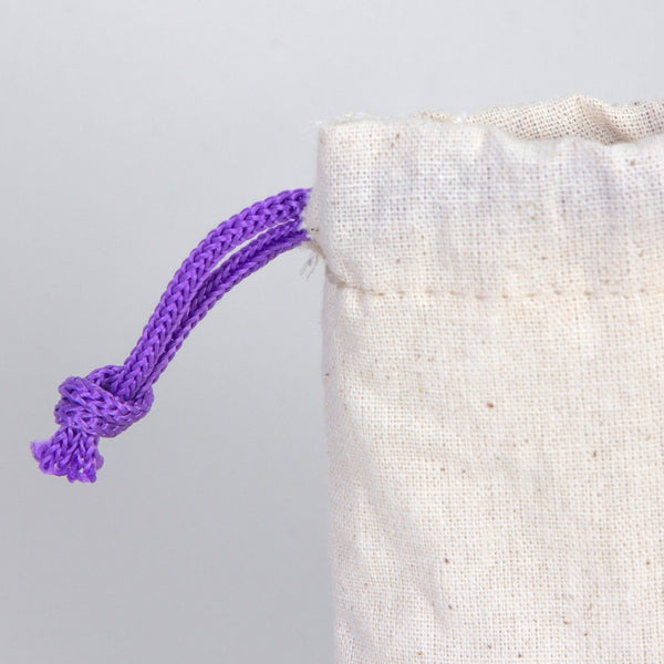 Fabric Pouch 4" W x 5" H (10 cm x 13 cm)  -  Purple Handle (Customize)