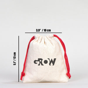 Fabric Pouch 4" W x 5" H (10 cm x 13 cm)  - Red Handle (Customize)
