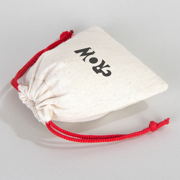 Fabric Pouch 4" W x 5" H (10 cm x 13 cm)  - Red Handle (Customize)
