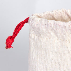Fabric Pouch 4" W x 5" H (10 cm x 13 cm)  - Red Handle (Customize)