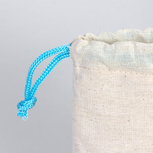 Fabric Pouch 4" W x 5" H (10 cm x 13 cm)  - Turquoise Handle (Customize)