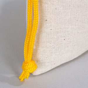 Fabric Pouch 4" W x 5" H (10 cm x 13 cm)  -  Yellow Handle (Customize)