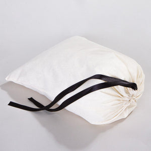 Fabric Pouch 12" x 16" – Natural Cotton Bag with Black Ribbon - Pamusan.com