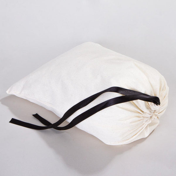 Fabric Pouch 12" x 16" – Natural Cotton Bag with Black Ribbon - Pamusan.com