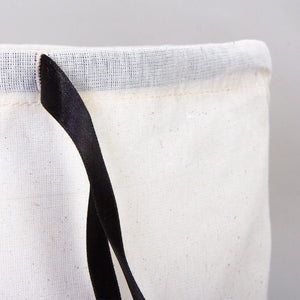 Fabric Pouch 12" x 16" – Natural Cotton Bag with Black Ribbon - Pamusan.com