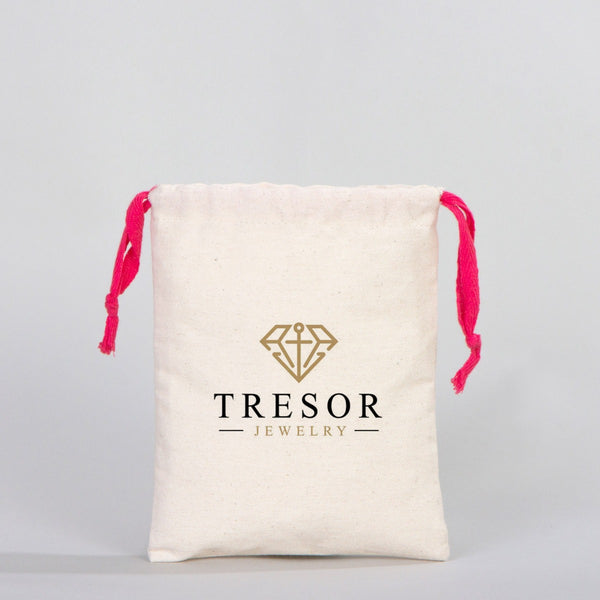 Fabric Pouch  6" W x 8" H (15.5 cm x 20 cm) - Fuchsia Handle (Customize)