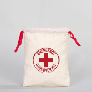 Fabric Pouch  6" W x 8" H (15.5 cm x 20 cm) - Red Handle (Customize)