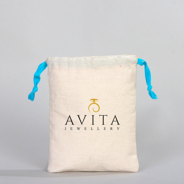 Fabric Pouch  6" W x 8" H (15.5 cm x 20 cm) - Turquoise Handle (Customize)