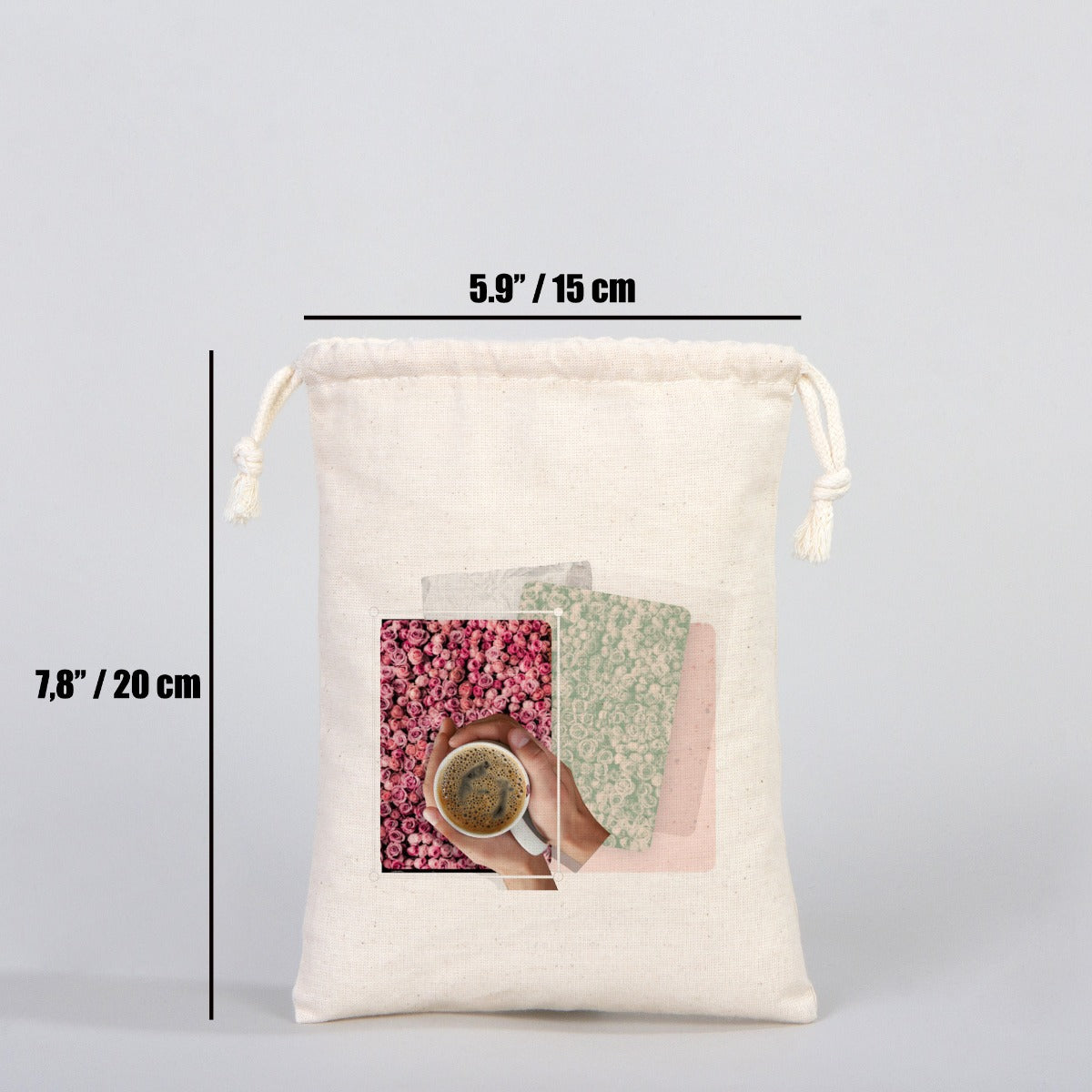 Fabric Pouch 6" W x 8" H (15.5 cm x 20 cm) -  (Customize)