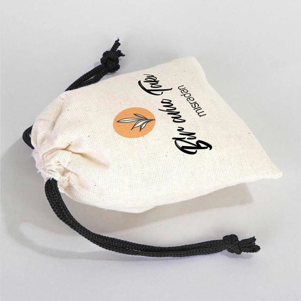 Fabric Pouch 4" W x 5" H (10 cm x 13 cm) - Black Handle (Customize) - Pamusan.com