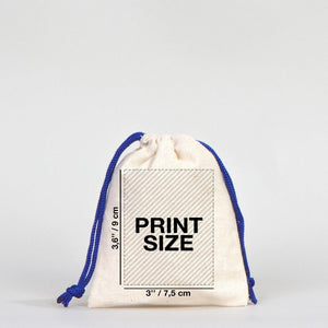 Fabric Pouch 4" W x 5" H (10 cm x 13 cm) - Dark Blue Handle (Customize) - Pamusan.com