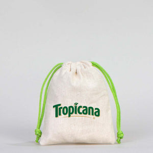 Fabric Pouch 4" W x 5" H (10 cm x 13 cm) - Green Handle (Customize) - Pamusan.com