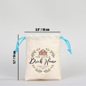 Fabric Pouch 4" W x 5" H (10 cm x 13 cm) - Turquoise Handle (Customize) - Pamusan.com