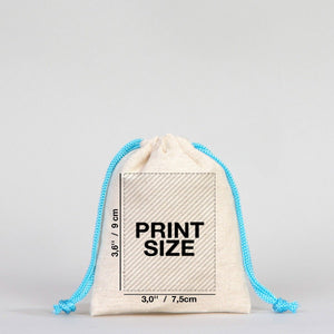 Fabric Pouch 4" W x 5" H (10 cm x 13 cm) - Turquoise Handle (Customize) - Pamusan.com