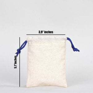 Fabric Pouch 4" W x 5" H – Dark Blue Drawstring - Pamusan.com