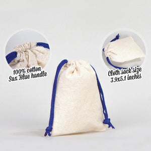 Fabric Pouch 4" W x 5" H – Dark Blue Drawstring - Pamusan.com