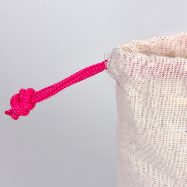Fabric Pouch 4" W x 5" H – Fuchsia Drawstring - Pamusan.com