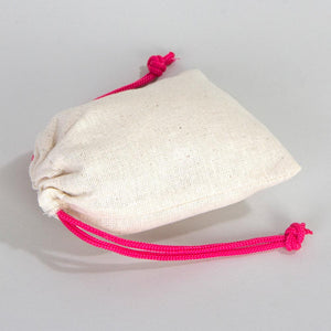 Fabric Pouch 4" W x 5" H – Fuchsia Drawstring - Pamusan.com