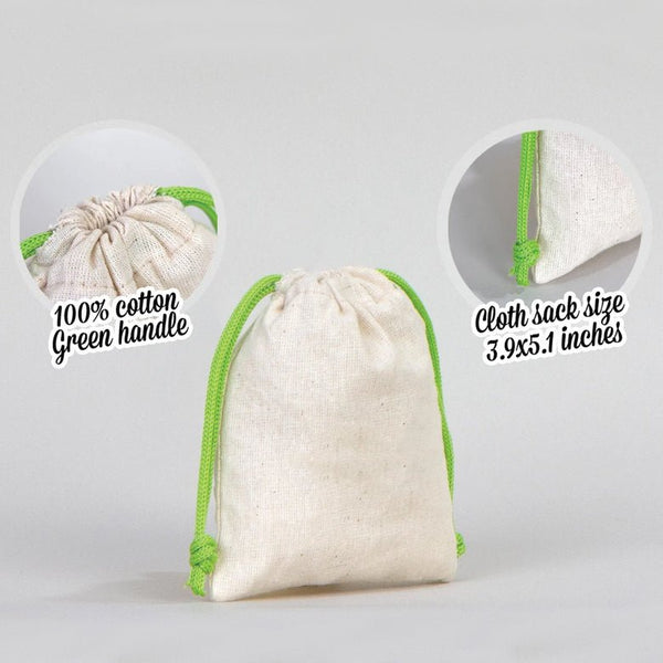 Fabric Pouch 4" W x 5" H – Green Drawstring - Pamusan.com