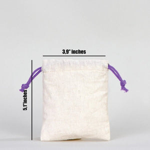 Fabric Pouch 4" W x 5" H – Purple Drawstring - Pamusan.com