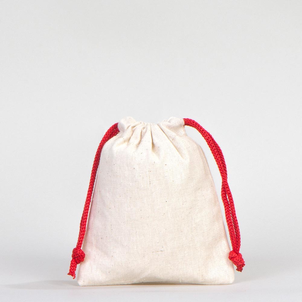 Fabric Pouch 4" W x 5" H – Red Drawstring - Pamusan.com