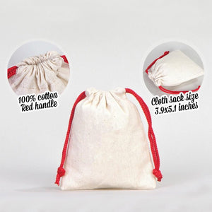 Fabric Pouch 4" W x 5" H – Red Drawstring - Pamusan.com