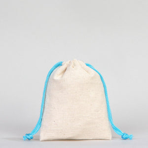 Fabric Pouch 4" W x 5" H – Turquoise Drawstring - Pamusan.com