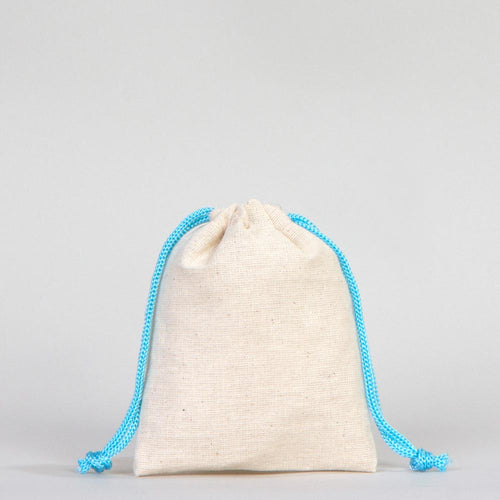 Fabric Pouch 4" W x 5" H – Turquoise Drawstring - Pamusan.com
