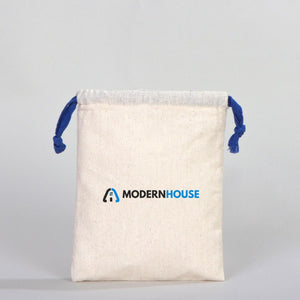 Fabric Pouch 6" W x 8" H (15.5 cm x 20 cm) - Dark Blue Handle (Customize) - Pamusan.com